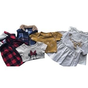 Baby Girl Mixed Clothing Bundle 6 Pieces 12-18m Carters, Max Studio Kids, Disney